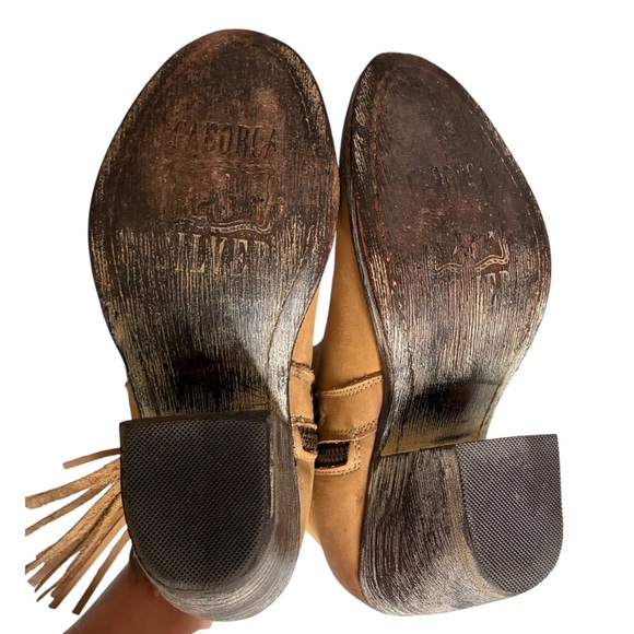 Caborca Leather Boots Fringed Tassel Ankle Side Zip 7 - Picture 6 of 15